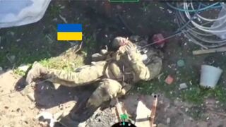 Grenade suicide blows Ukrainian brains.