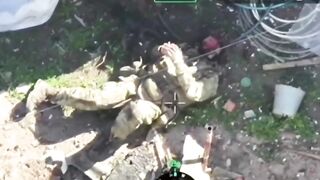 Grenade suicide blows Ukrainian brains.