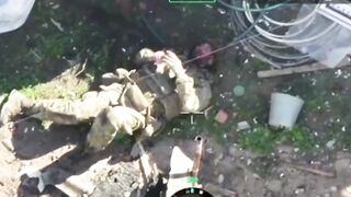 Grenade suicide blows Ukrainian brains.