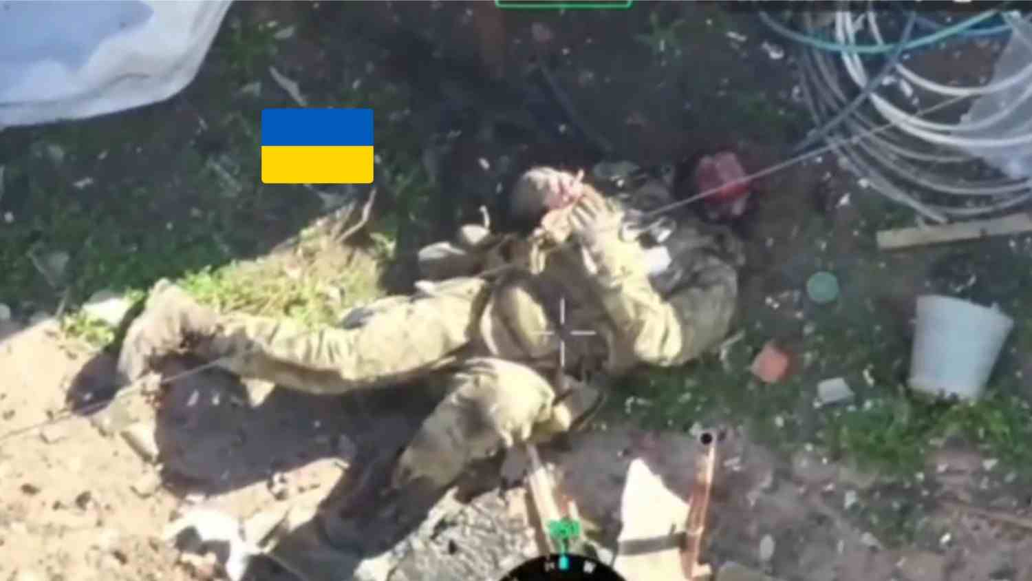 Grenade suicide blows Ukrainian brains.