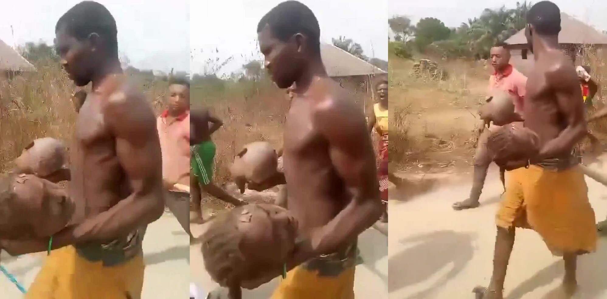 Ritualist Caught With Human Heads Paraded By Villagers