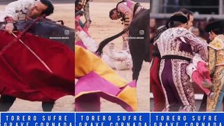 Bullfighter gored and bites the dust