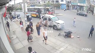 Woman Loading Trunk Mid-Road Struck by Vehicle In Peru