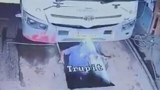 Workshop Sweeper Gets Run Over, Killed By Bus In India