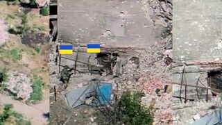 UAF dropping explosives into ruzky vault, and building collapse