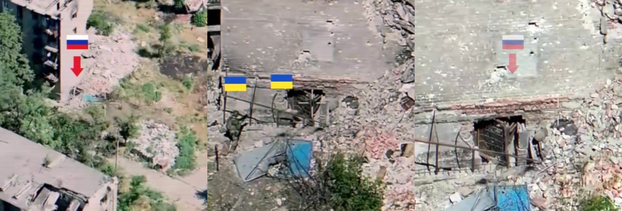 UAF dropping explosives into ruzky vault, and building collapse