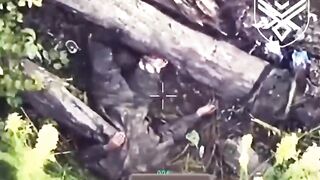 Burning legless katsapfaggot crawling out from fire and drinks from a bottle