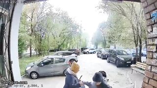 Man commits suicide in russia nearly hitting a child (CLASSIC VIDEO)