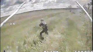 And another ruzky drops his AK to an Ukrainan drone in last failed attempt to defend