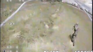 And another ruzky drops his AK to an Ukrainan drone in last failed attempt to defend