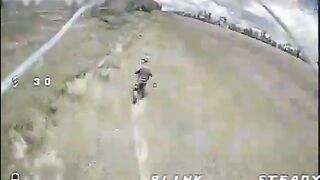 And another ruzky drops his AK to an Ukrainan drone in last failed attempt to defend
