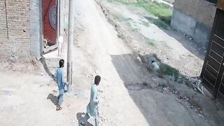 Villager grabs live wire