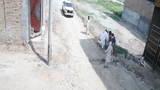 Villager grabs live wire
