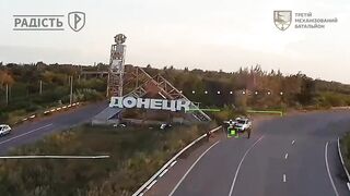 UAF optical drone hit a group of katsaps photographed near Donetsk stella