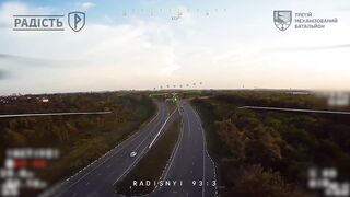UAF optical drone hit a group of katsaps photographed near Donetsk stella