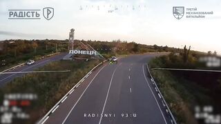 UAF optical drone hit a group of katsaps photographed near Donetsk stella