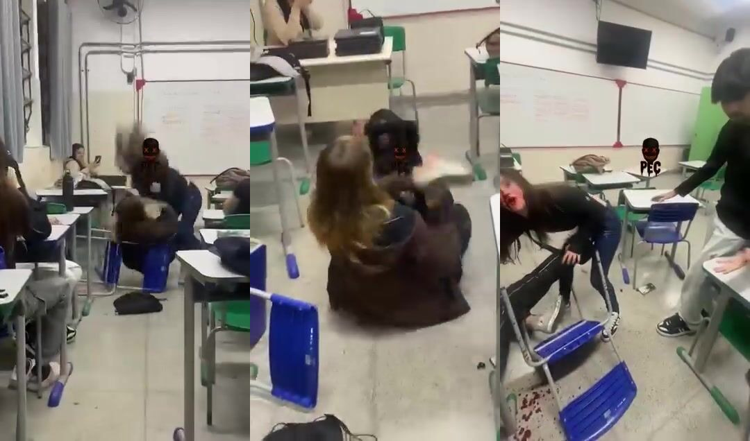 Two Girls Fights With Knife Classroom (Brazil)