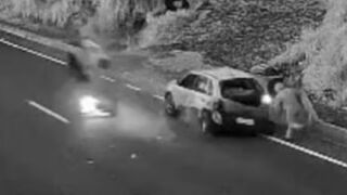 Car Engine Failure Leads To Motorcycle Crash In Ecuador