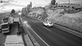 Car Engine Failure Leads To Motorcycle Crash In Ecuador