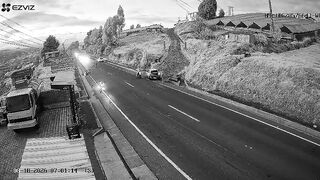 Car Engine Failure Leads To Motorcycle Crash In Ecuador