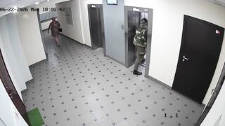 A Russian veteran beat up a woman.