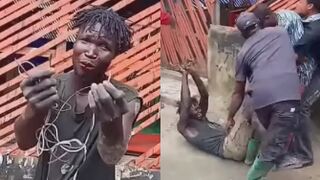 Ugly Thief Gets Beaten By Owner Of Stuff He Tried To Steal