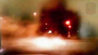 Flying suspect obliterates himself and a police officer while fleeing