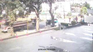 Biker killed by unsecured scaffold pipes.
