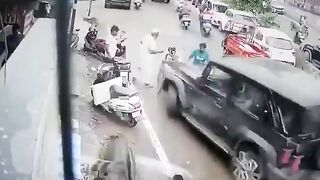 India: Gangster's Thar Runs Over Coconut Seller During STF Chase