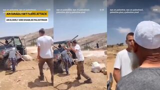 A Man Hits A Young Man On Crutches (ISRAEL)
