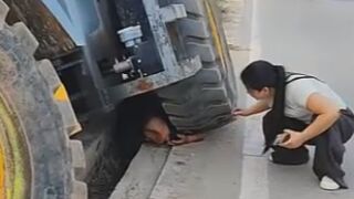 Man Survives After Being Run Over By Front Loader