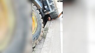 Man Survives After Being Run Over By Front Loader