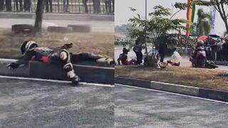Indonesian Motorcycle Racing Championship Pile-Up