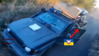 Exploding supply truck and its passengers.