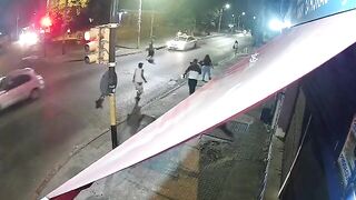 Guy runs Right into Bus (Classic Video)