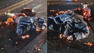 Man Completely Destroyed By Truck In Guatemala