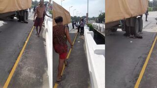 Squished by truck