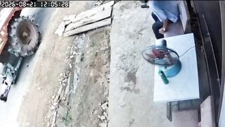 Rider Crashes Into A Parked Tractor,dies