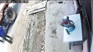 Rider Crashes Into A Parked Tractor,dies