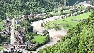 Nepal-Tibet border flood. More angles.