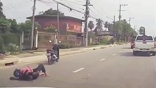 Thailand: Female Biker Meets The Steel Bar