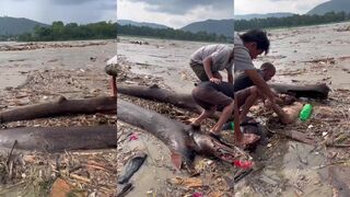 Nepal flood vicitm
