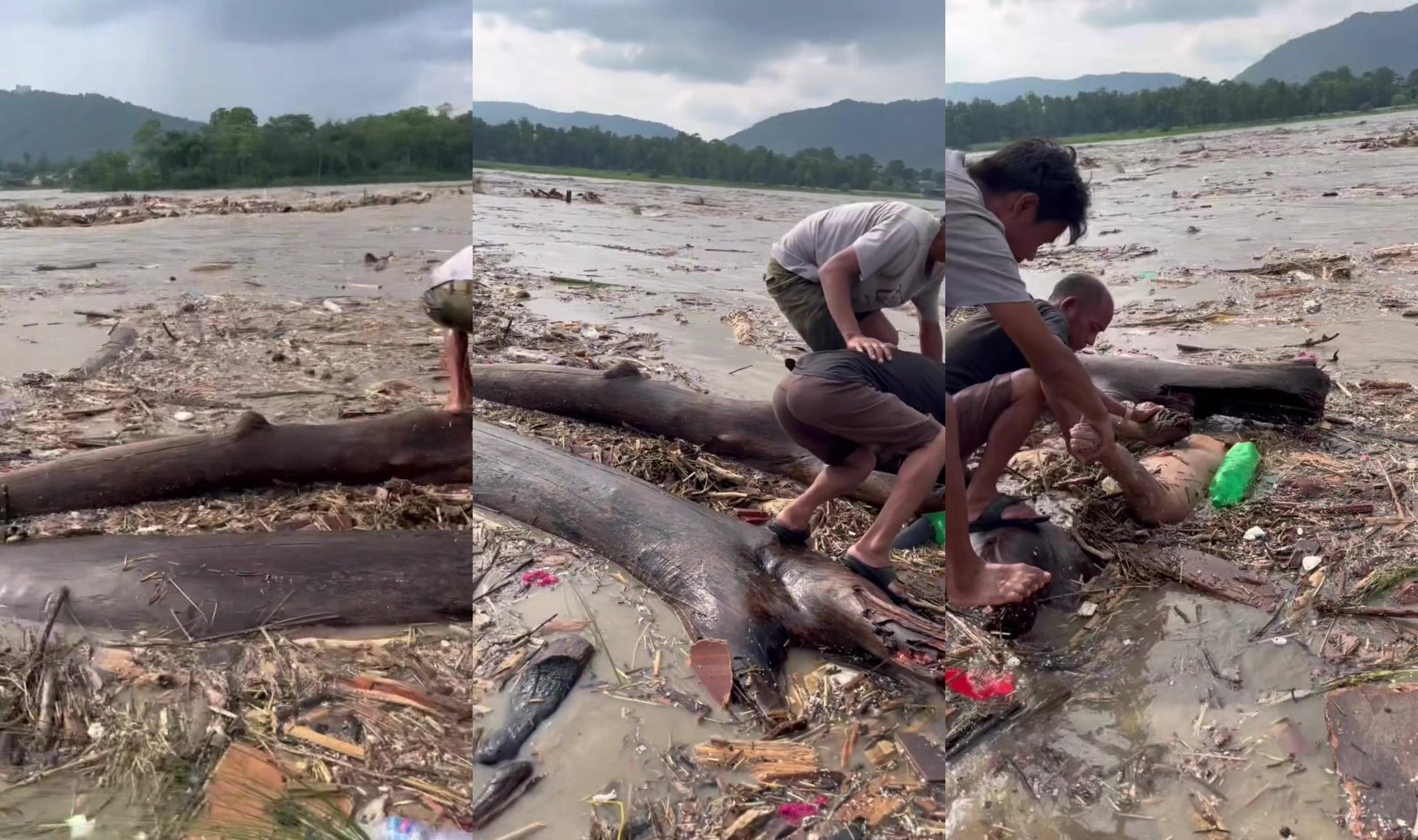 Nepal flood vicitm