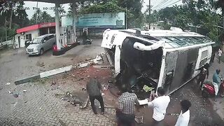 35 Injured After Wedding Bus Overturns in  India