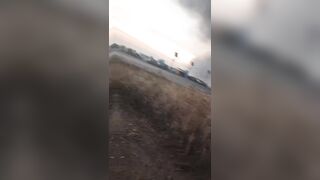 Dirty katsaps filming an drone attack on ruzky base far from frontline