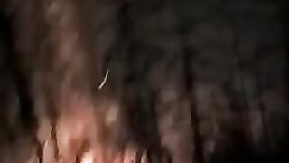Dirty katsaps filming burning their ammo deposit after Ukrainian deep drone strike