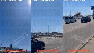 CIVILIANS IN ODESSA IN DISBELIEF AS DRONE CRASHES