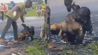 Result Of Fiery Van Crash In Nigeria