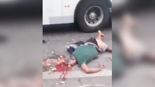 Eldelry Man Fell Head First Under The Bus Wheels