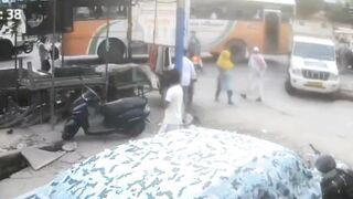 Woman Gets Crushed Against The Pole, Killed After Buying Vegetables